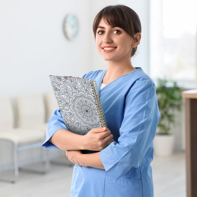 EYROZILL Clipboard with Storage  Clipboards for Letter Size  Clip Board with 5 Folders and 10 Pockets  Spiral Cute Clipboard for Office School Nursing  8.5'' x 11'' (Mandala  Letter Size) - Image 2